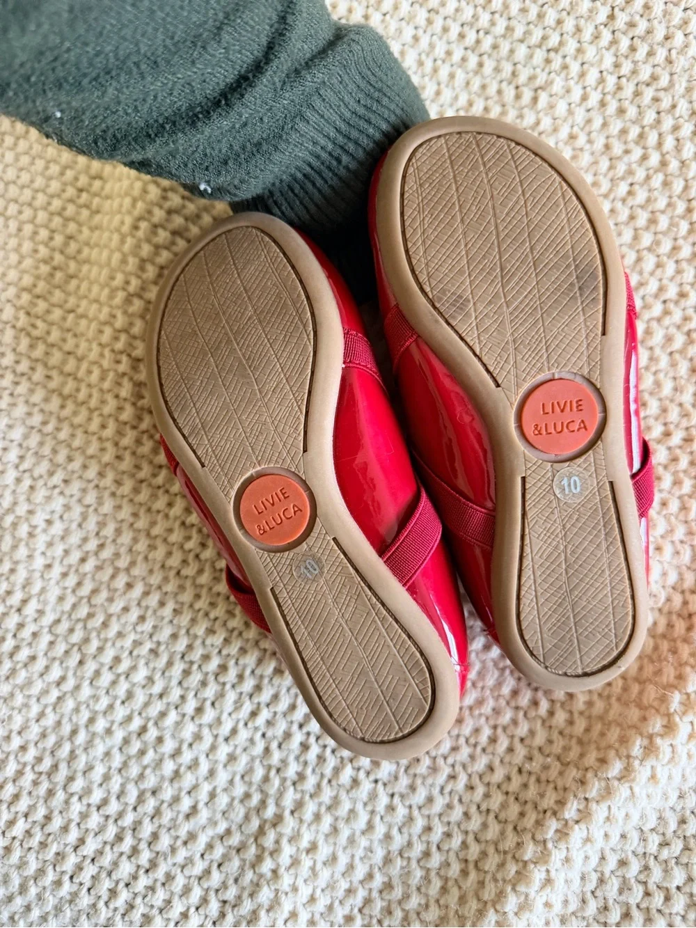 Livie & Luca Red Patent Mary Jane Flats – Size 10 – EUC
